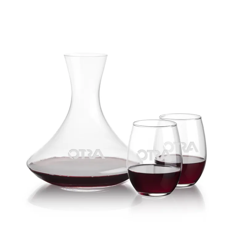 Ensemble carafe Senderwood 48 oz et 2 verres à vin sans pied Stanford