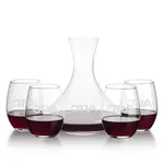 Ensemble carafe Senderwood 48 oz et 4 verres à vin sans pied Stanford