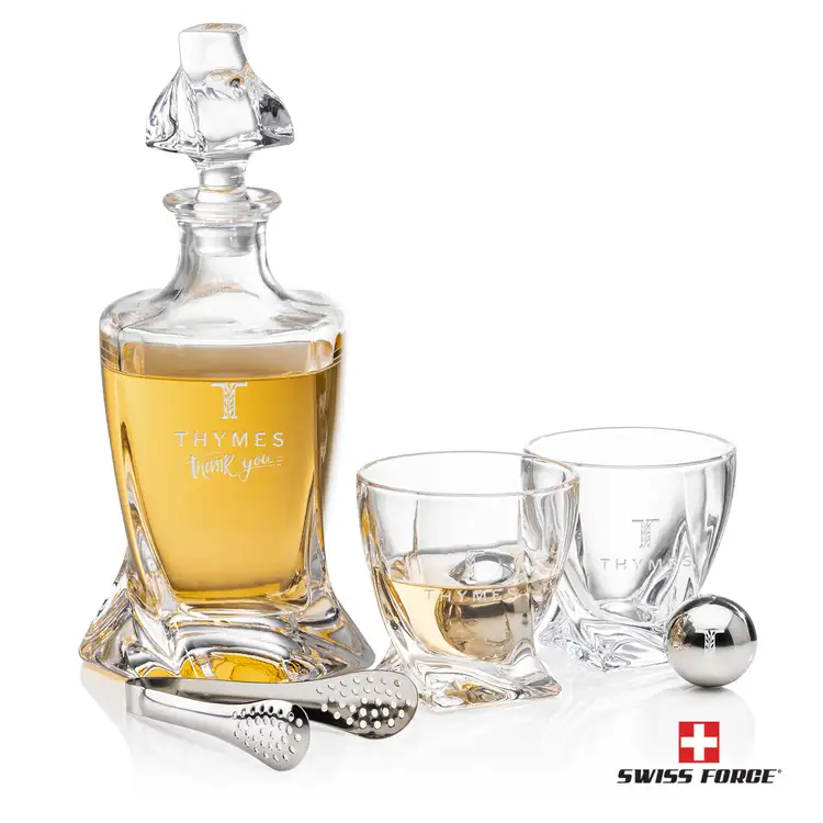 Ensemble carafe Seneca 25 oz, 2 verres 10 oz et sphères à whisky de Swiss Force