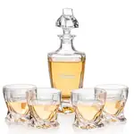 Seneca Decanter 25 oz and 4 Whisky Glasses