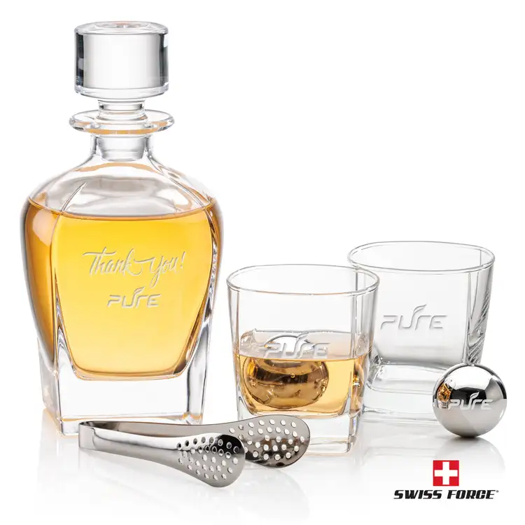 Ensemble carafe Sterling 24 oz, 2 verres 10 oz et sphères à whisky de Swiss Force