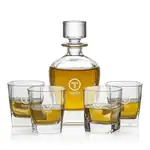 Sterling Decanter 24 oz and 4 Whisky Glasses