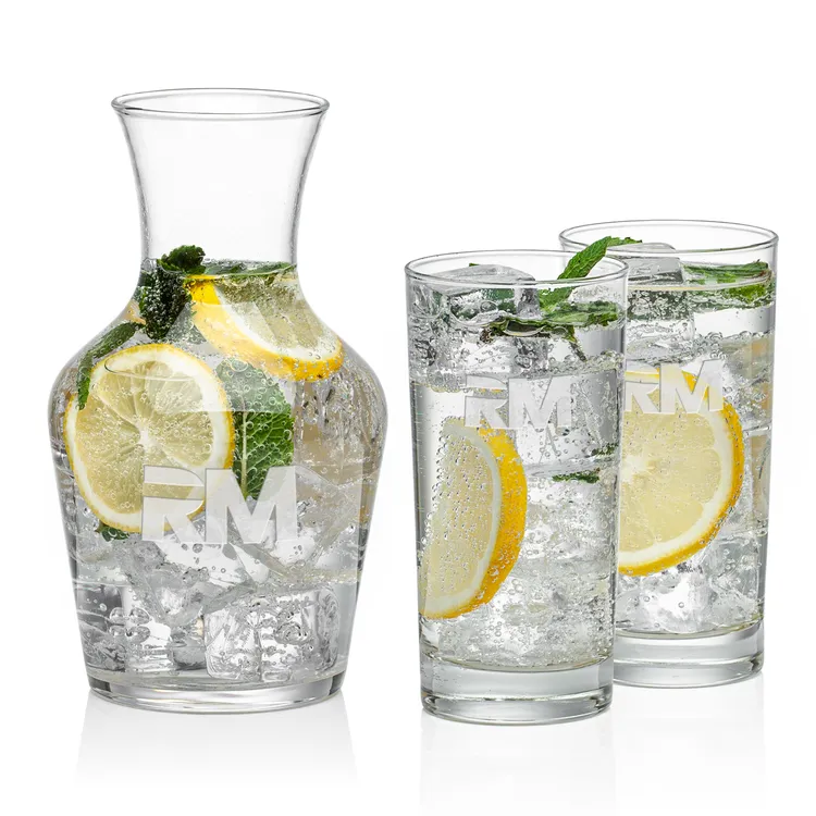 Summit 34 oz Carafe and 2 Aristocrat Beverage Glasses Set