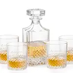 Tacoma Decanter 25 oz and 4 Whisky Glasses
