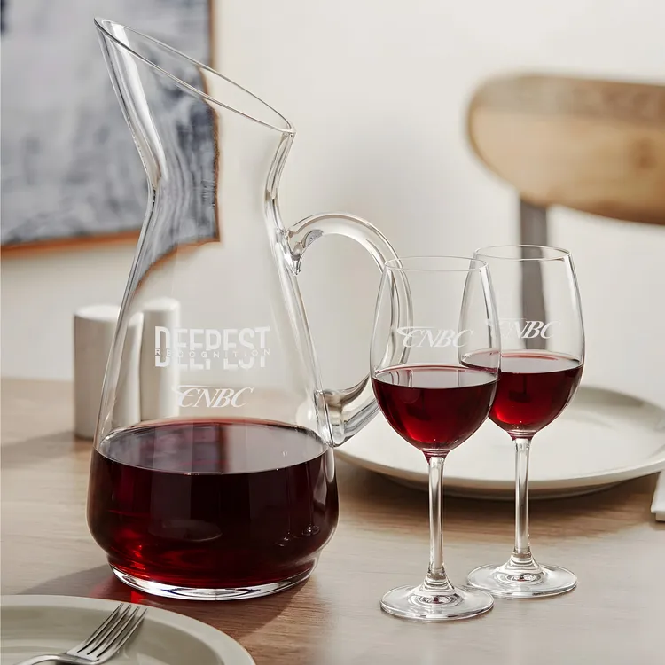 Taroni 50 oz Carafe and 2 Coleford Wine Glasses Set #3