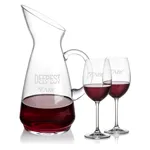 Taroni 50 oz Carafe and 2 Coleford Wine Glasses Set