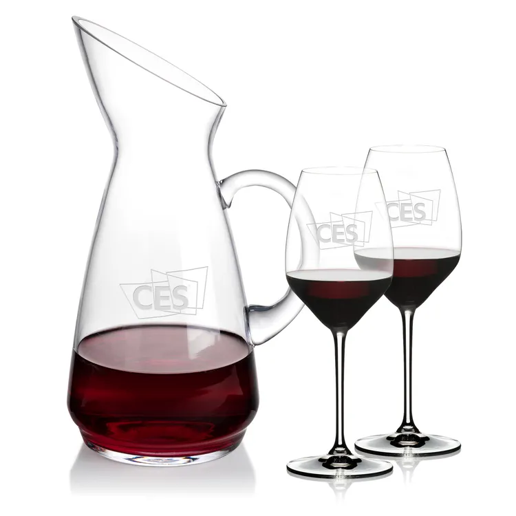 Taroni 50 oz Carafe and 2 RIEDEL Extreme Wine Glasses Set