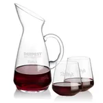 Taroni 50 oz Carafe and 2 Cannes Stemless Wine Glasses Set