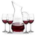 Taroni 50 oz Carafe and 4 Coleford Wine Glasses Set