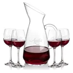 Taroni 50 oz Carafe and 4 Danforth Wine Glasses Set