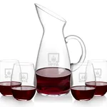 Taroni 50 oz Carafe and 4 Laurent Stemless Wine Glasses Set