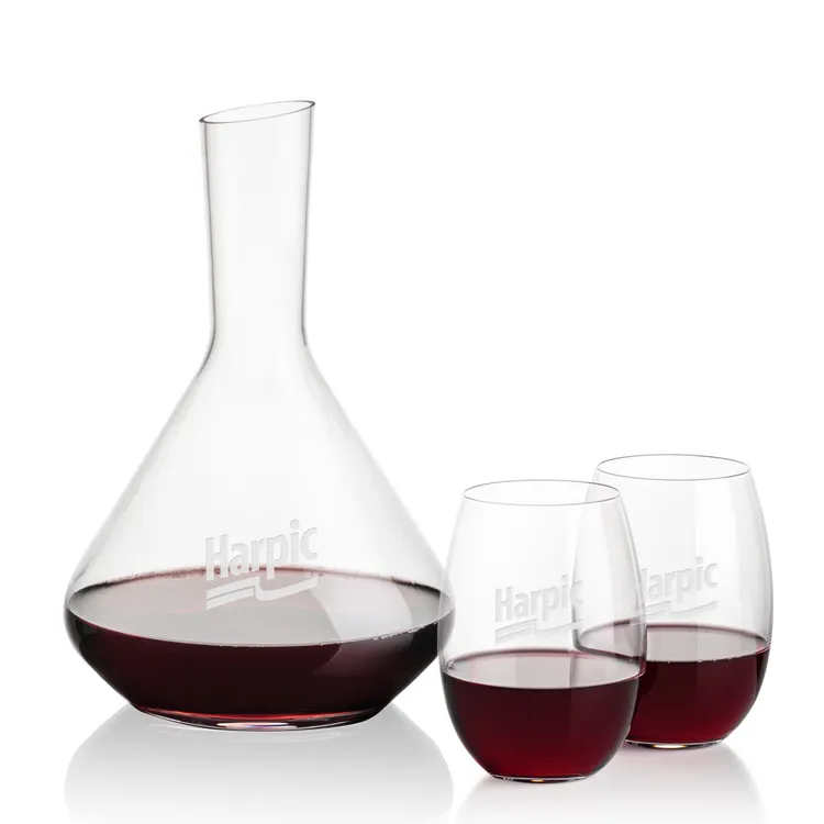 Terrassa 54 oz Carafe and 2 Carlita Stemless Wine Glasses Set