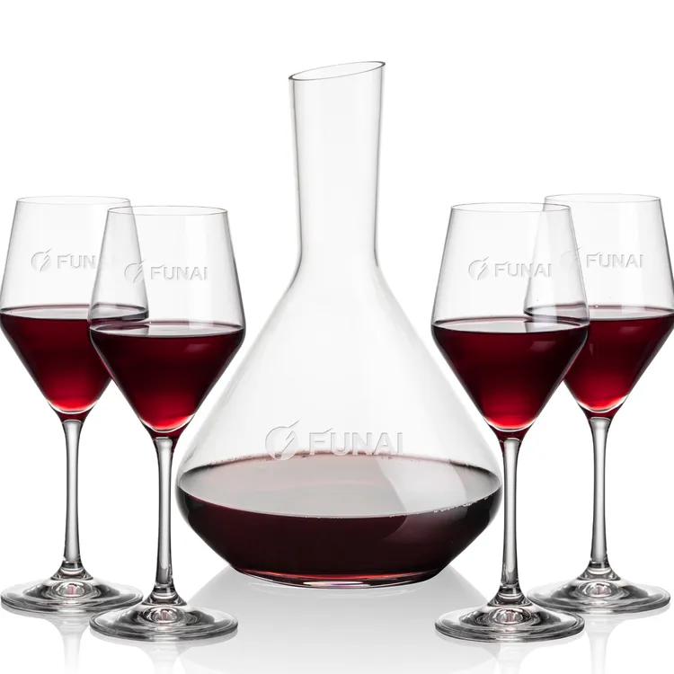 Terrassa 54 oz Carafe and 4 Bengston Wine Glasses Set