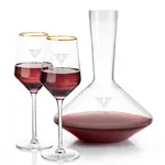 Ensemble carafe Tucson 60 oz et 2 verres à vin à bord doré