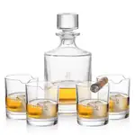 Veradero Decanter 30 oz and 4 Whisky Glasses