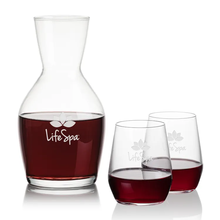 Westwood 38 oz Carafe and 2 Germain Stemless Wine Glasses Set