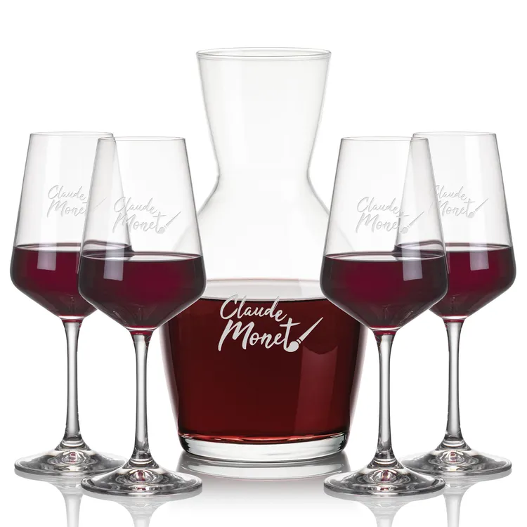 Westwood 38 oz Carafe and 4 Cannes Wine Glasses Set