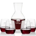 Westwood 38 oz Carafe and 4 Germain Stemless Wine Glasses Set