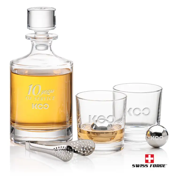 Ensemble carafe Whitlock, 2 verres et sphères à whisky de Swiss Force