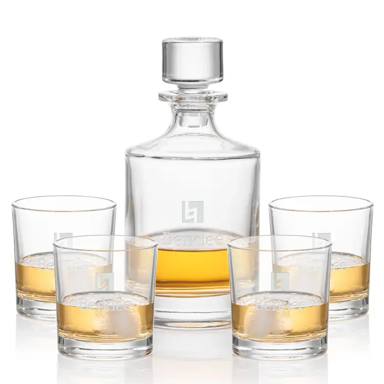 Whitlock Decanter 30 oz and 4 Whisky Glasses