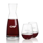Winchester 36.5 oz Carafe and 2 Edderton Stemless Wine Glasses Set