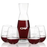 Winchester 36.5 oz Carafe and 4 Edderton Stemless Wine Glasses Set