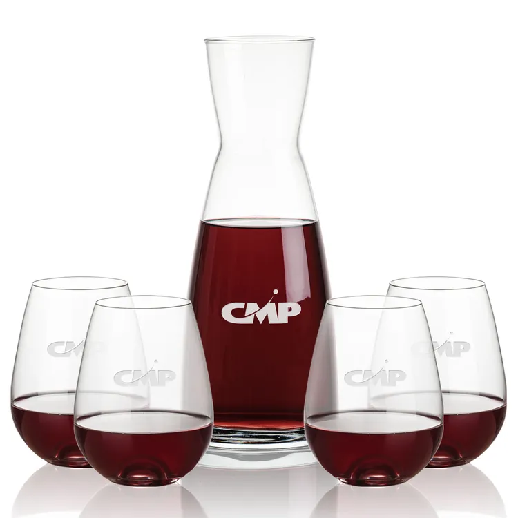 Winchester 36.5 oz Carafe and 4 Edderton Stemless Wine Glasses Set