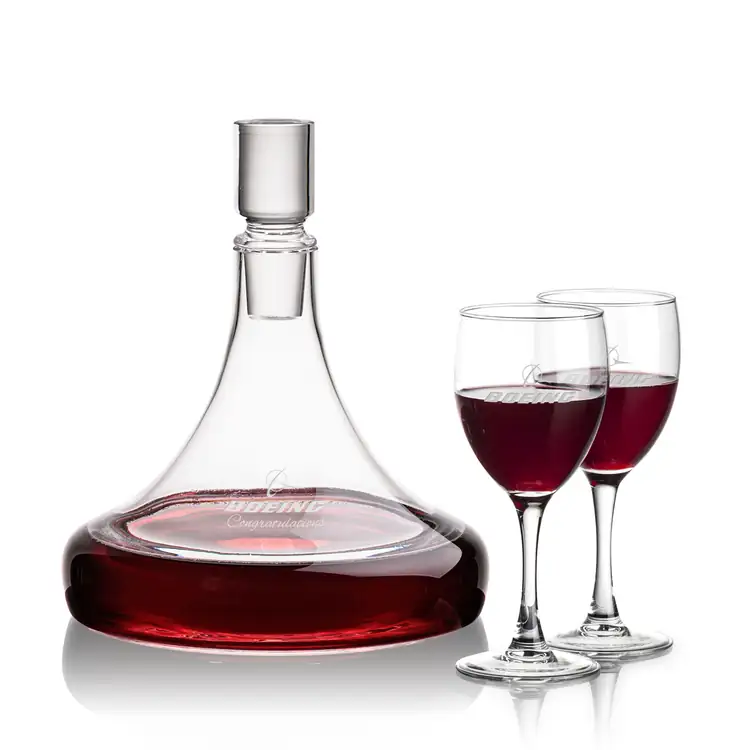 Ashby Wine Decanter 53 oz and 2 Carberry Wine Glasses