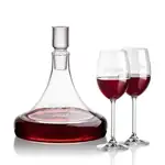 Ashby Wine Decanter 53 oz and 2 Naples Wine Glasses