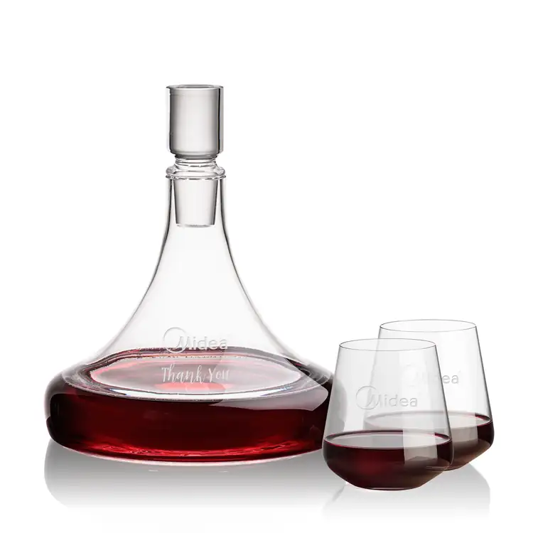 Ensemble carafe à vin Ashby 53 oz et 2 verres à vin sans pied Cannes