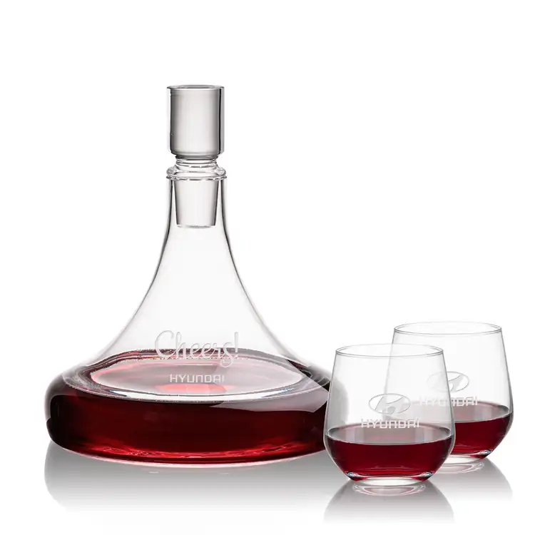 Ensemble carafe à vin Ashby 53 oz et 2 verres à vin sans pied Garland