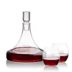 Ashby Wine Decanter 53 oz and 2 Redmond Stemless Wine Glasses