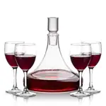 Ashby Wine Decanter 53 oz and 4 Carberry Wine Glasses