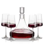 Ashby Wine Decanter 53 oz and 4 Dakota Wine Glasses