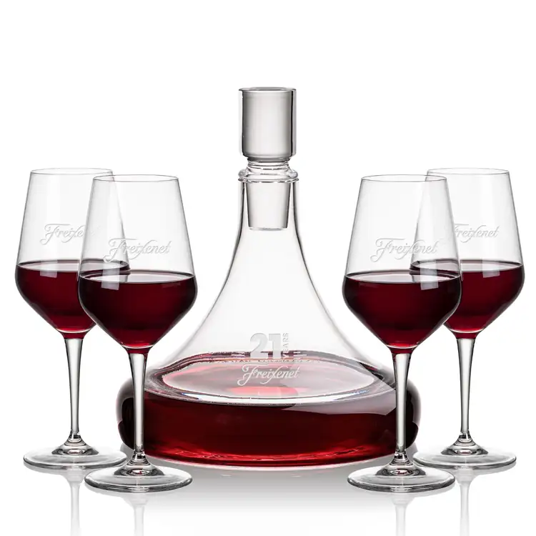 Ensemble carafe à vin Ashby 53 oz et 4 verres à vin Germain