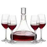 Ashby Wine Decanter 53 oz and 4 Lethbridge Wine Glasses
