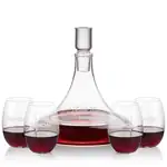 Ashby Wine Decanter 53 oz and 4 Carlita Stemless Wine Glasses