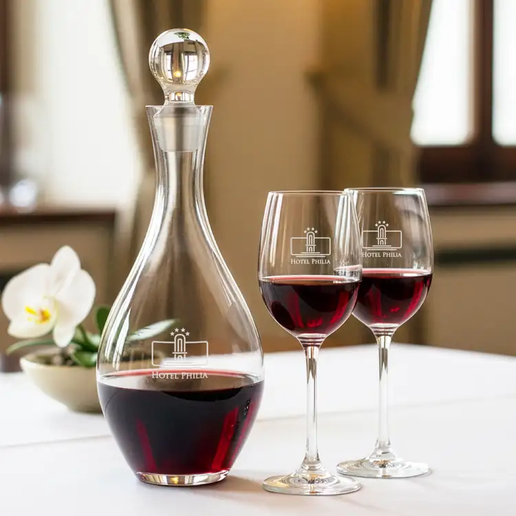 Briarwood Wine Decanter 33 oz and 2 Burlington Wine Glasses #2