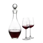 Briarwood Wine Decanter 33 oz and 2 Elderwood Wine Glasses