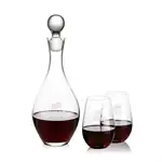 Briarwood Wine Decanter 33 oz and 2 Boston Stemless Wine Glasses