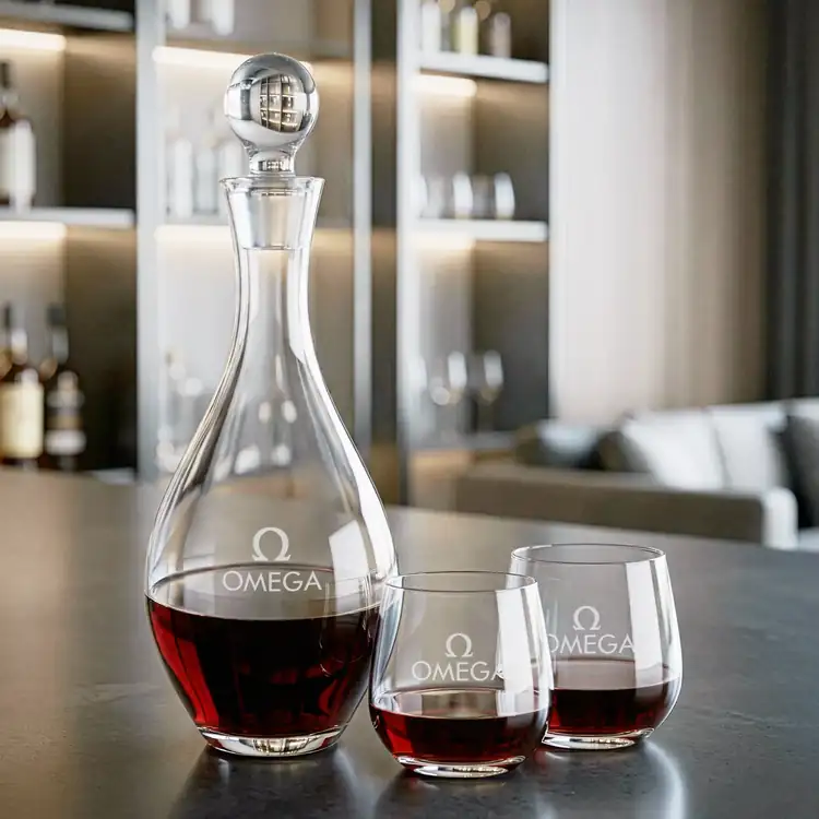 Briarwood Wine Decanter 33 oz and 2 Garland Stemless Wine Glasses #2
