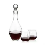 Briarwood Wine Decanter 33 oz and 2 Garland Stemless Wine Glasses