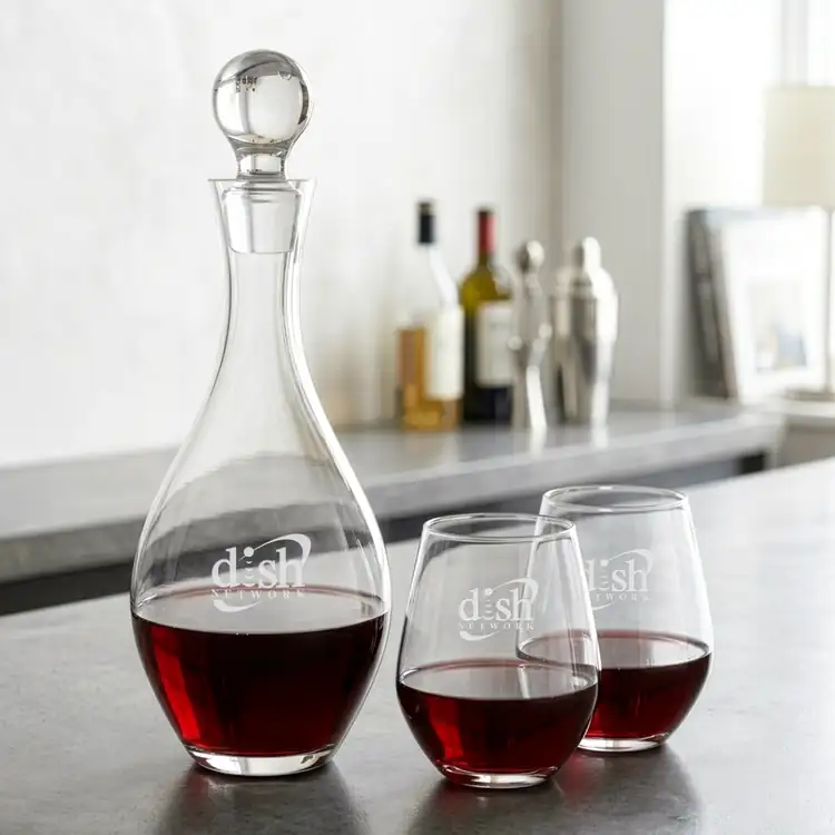 Briarwood Wine Decanter 33 oz and 2 Reina Stemless Wine Glasses #2