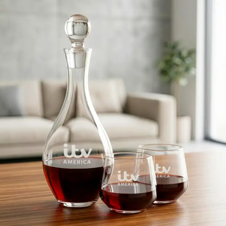 Briarwood Wine Decanter 33 oz and 2 Sturgis Stemless Wine Glasses #2