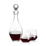 Briarwood Wine Decanter 33 oz and 2 Sturgis Stemless Wine Glasses