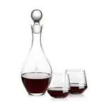 Briarwood Wine Decanter 33 oz and 2 Tucson Stemless Wine Glasses