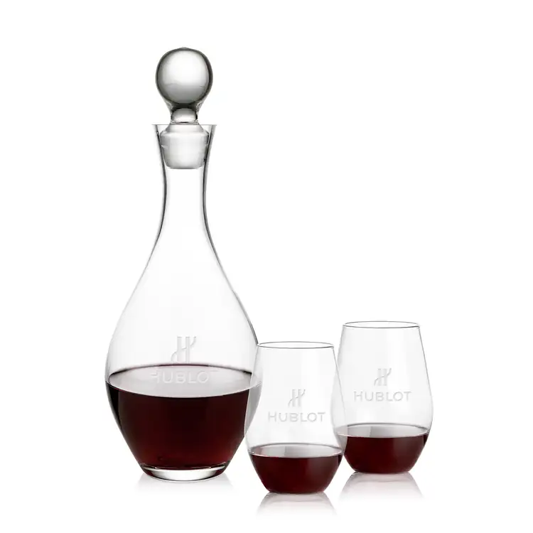 Ensemble carafe à vin Briarwood 33 oz et 2 verres à vin sans pied Vale