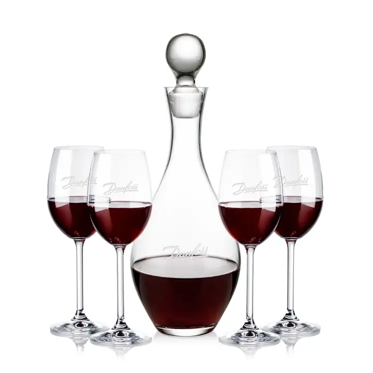 Briarwood Wine Decanter 33 oz and 4 Naples Wine Glasses