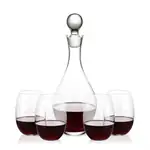 Briarwood Wine Decanter 33 oz and 4 Carlita Stemless Wine Glasses