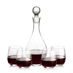 Briarwood Wine Decanter 33 oz and 4 Crestview Stemless Wine Glasses